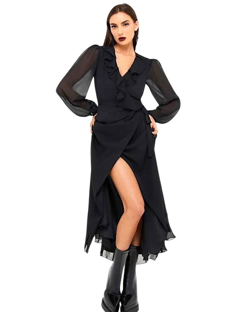 Killstar x It’s Black Friday Odelina Black Wrap Maxi Dress S NWT